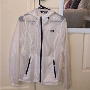 North Face white windbreaker